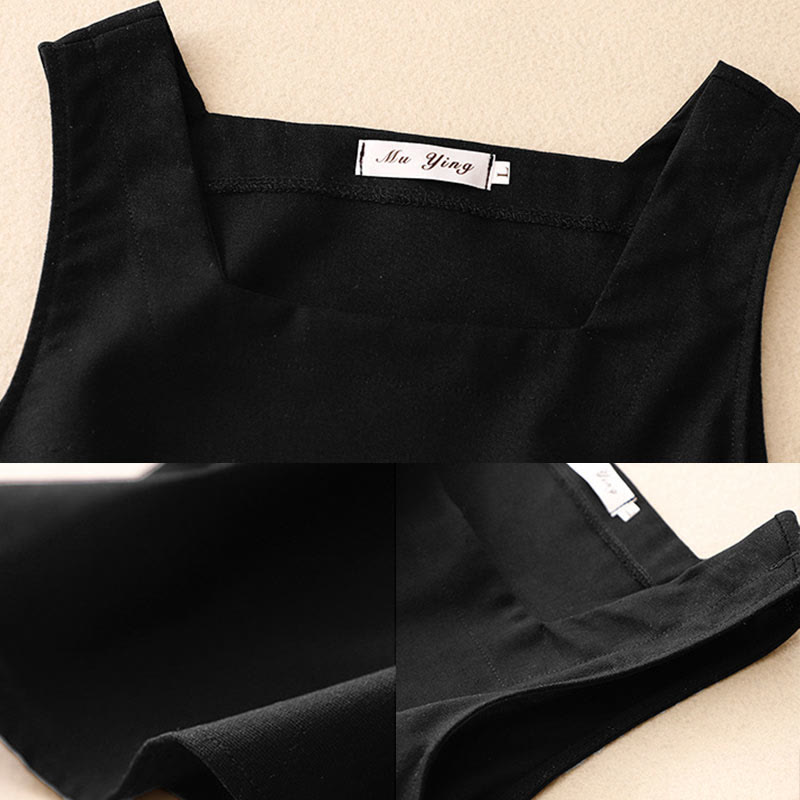 Buddha Stonesサマースクエアカラー レディース コットンリネン ノースリーブベスト - image 13