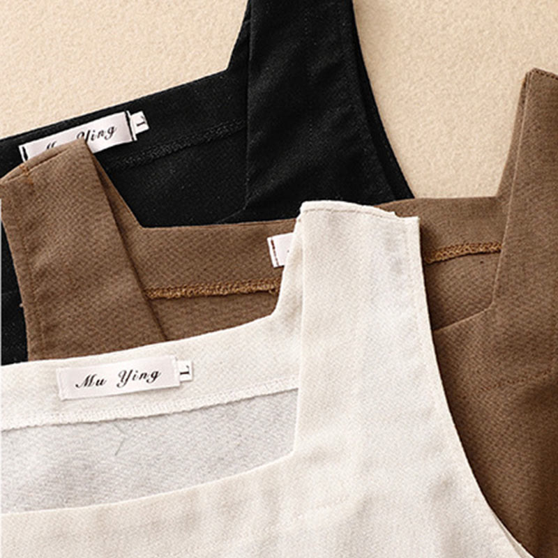 Buddha Stonesサマースクエアカラー レディース コットンリネン ノースリーブベスト - image 14