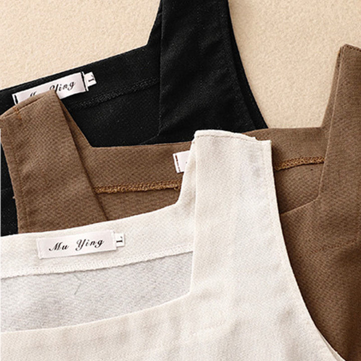 Buddha Stonesサマースクエアカラー レディース コットンリネン ノースリーブベスト - image 14