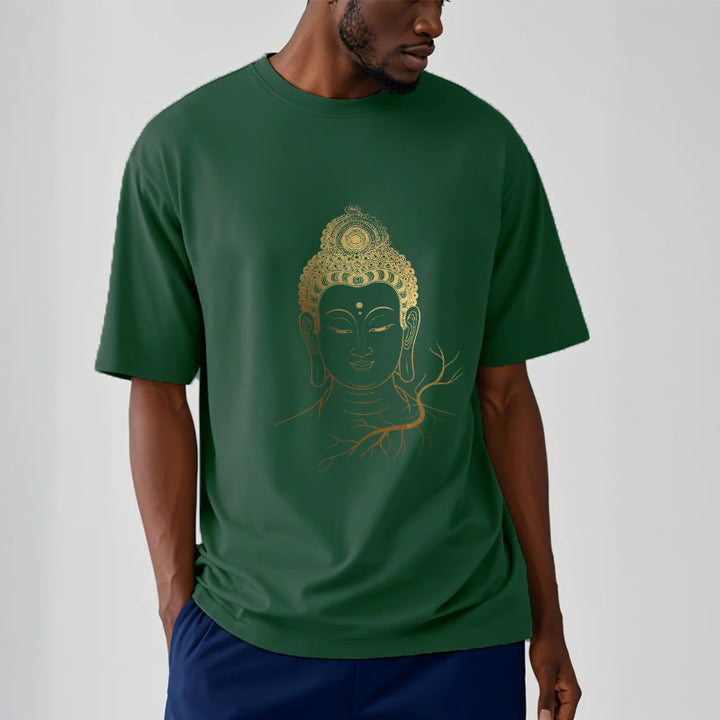 Buddha Stones黄金瞑想 仏陀の頭 Tシャツ - image 12