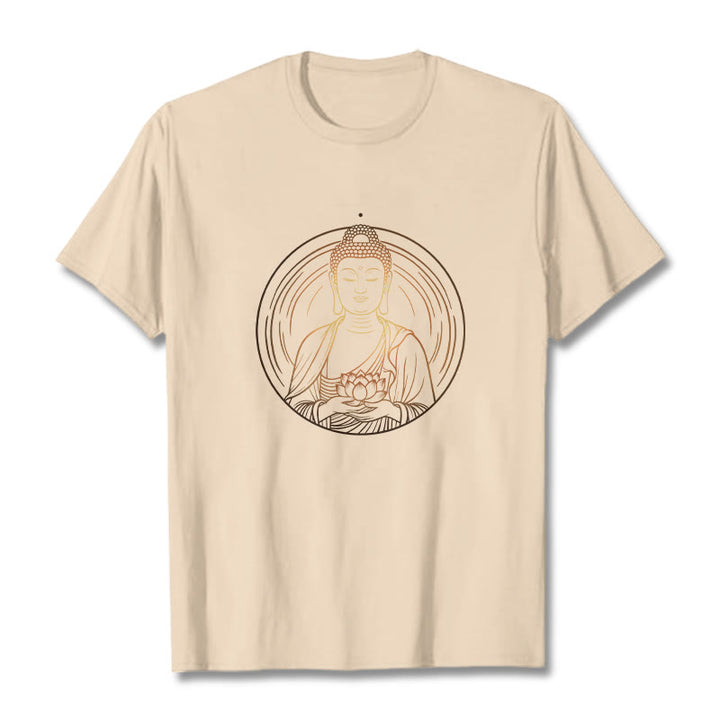 Buddha Stones蓮の花を持つ黄金の仏像 Tシャツ - ビスク - 2XL - image 8