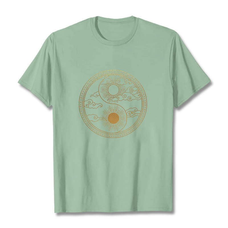 Buddha Stones陰陽 太陽 吉兆 雲 Tシャツ - ペールグリーン - 2XL - image 15