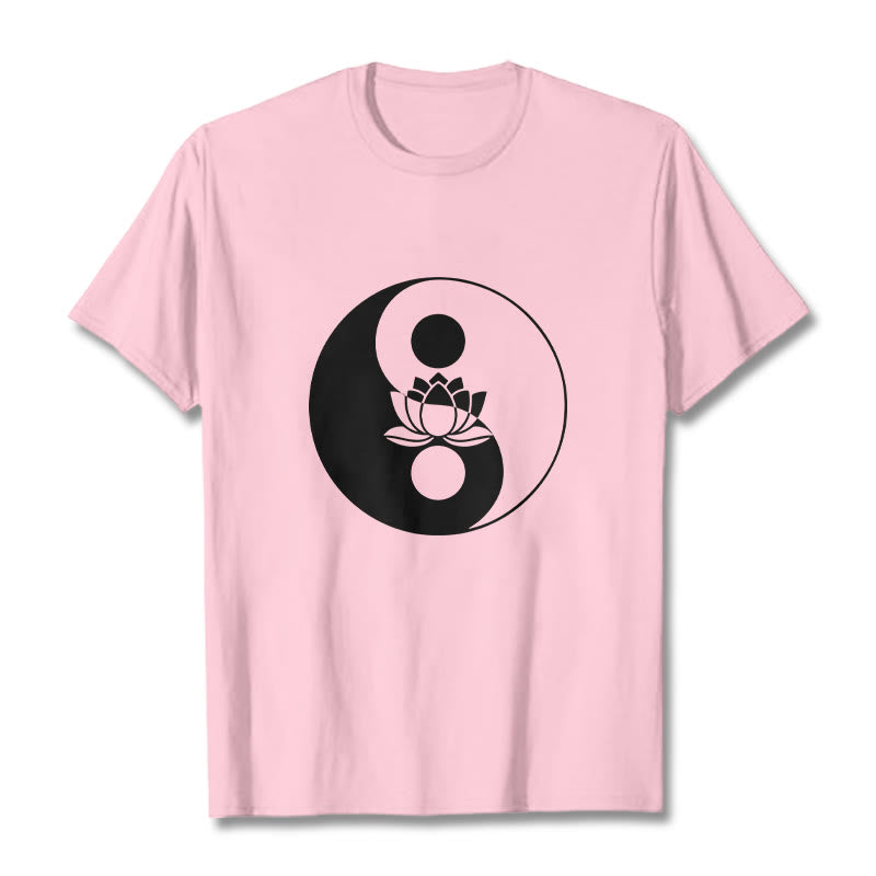 Buddha Stones陰陽蓮の花Tシャツ - ライトピンク - 2XL - image 12