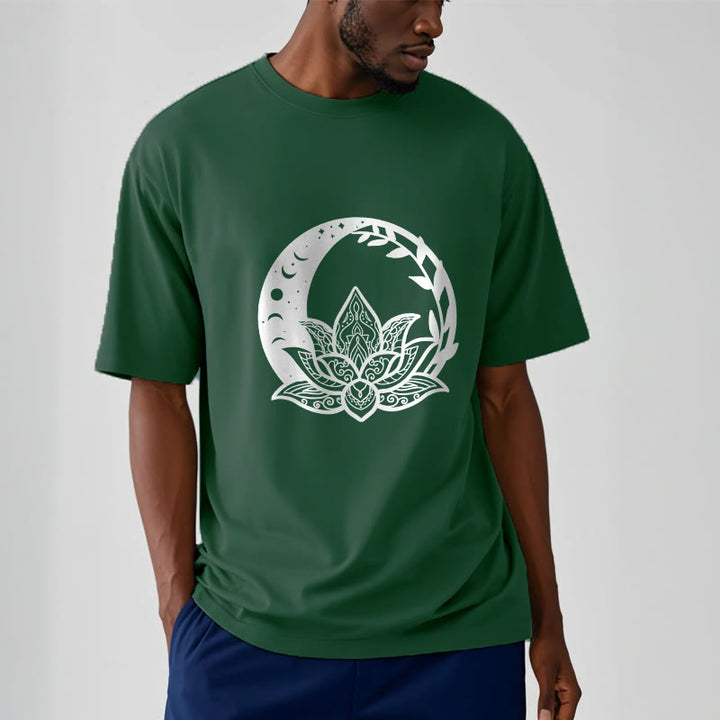 Buddha Stones、蓮の花、太陽、月、絡み合う蔓のTシャツ - image 12
