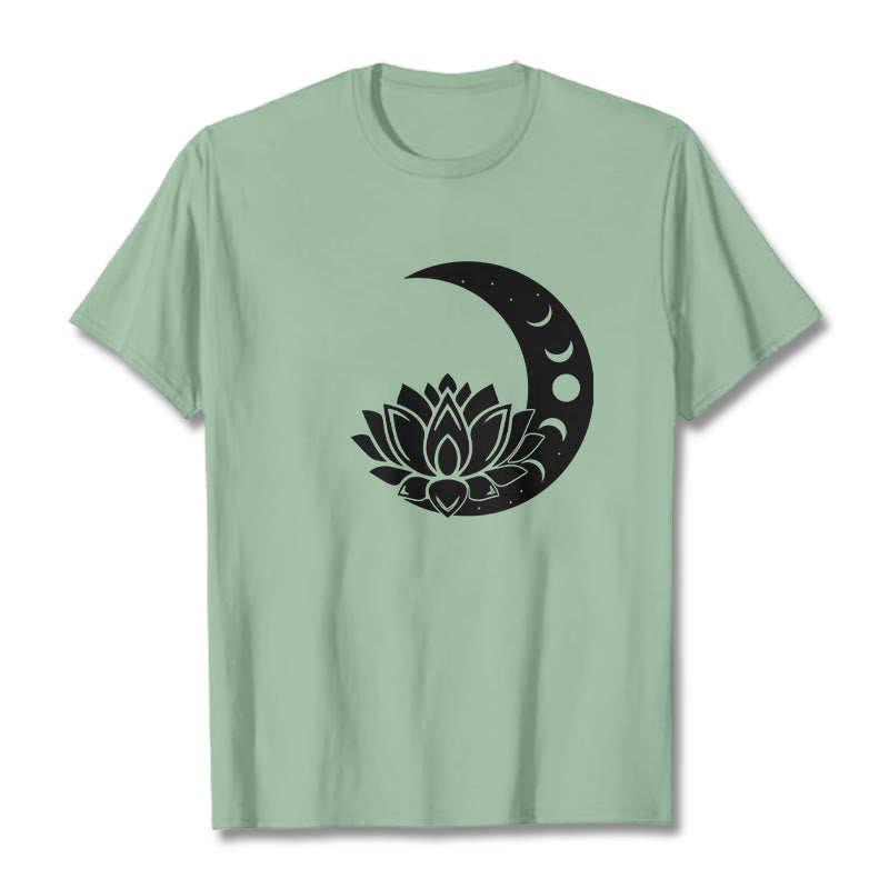 Buddha Stones三日月 蓮の花 太陽 Tシャツ - ペールグリーン - 2XL - image 15