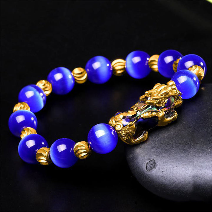 Buddha Stonesキャットアイカラーチェンジ貔貅サポートブレスレット