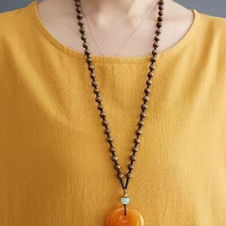 Buddha Stonesの夏プリント フェニックス柄 半袖 コットンリネン ミディドレス - image 11