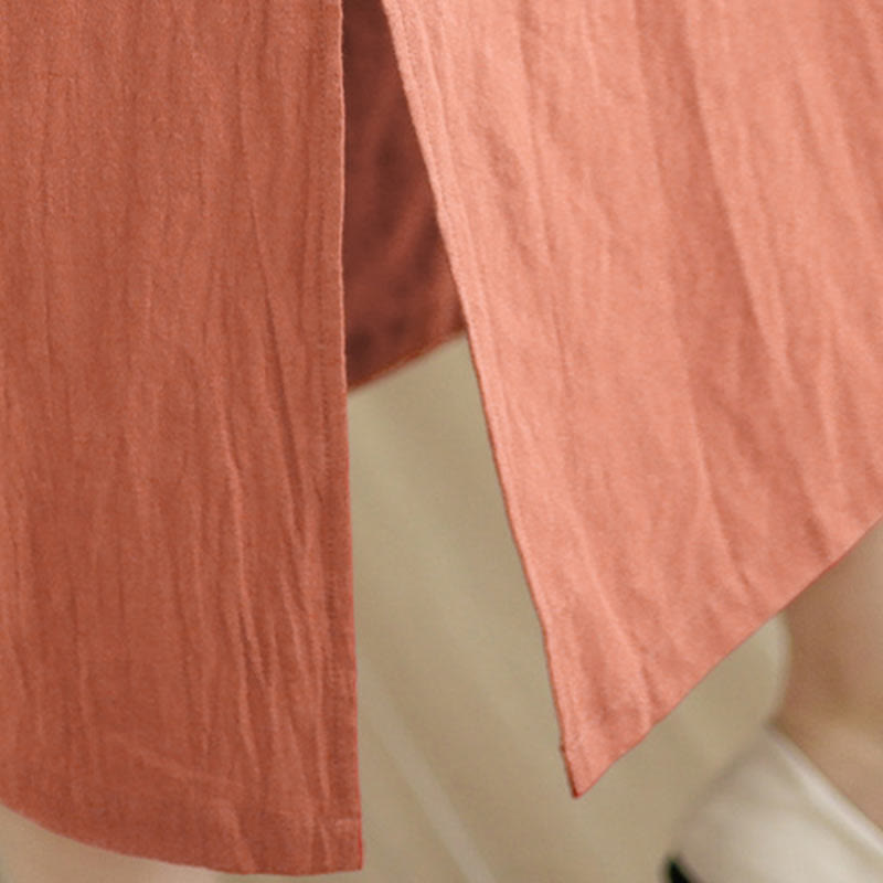 Buddha Stonesの夏ヴィンテージ純色中国風フロッグボタンチャイナドレス、チャイナドレス、ミディ丈ドレス - image 10