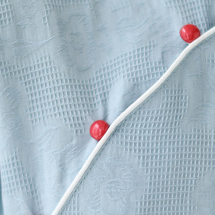 Buddha Stonesジャカード無地コットンリネン半袖チャイナドレス（ポケット付き） - image 8