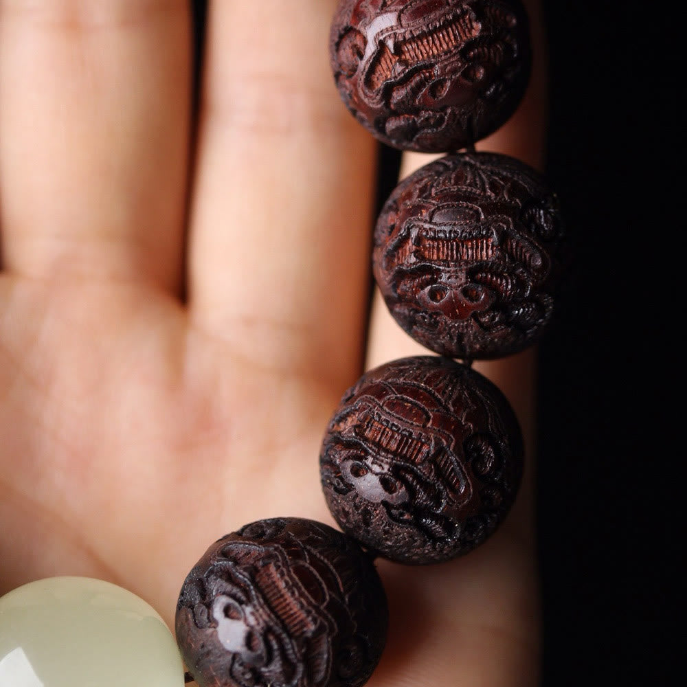 Buddha Stonesチベットローズウッド彫刻貔貅温もりブレスレット - image 8