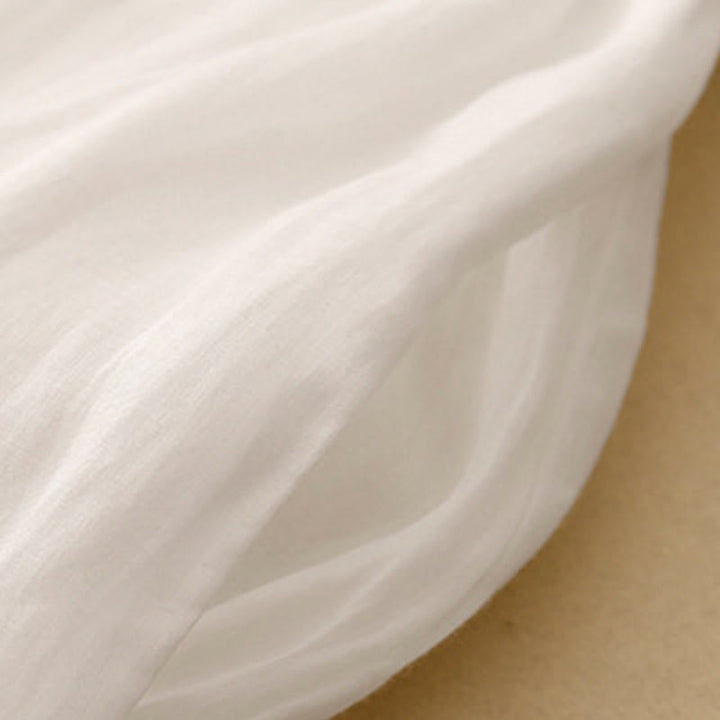 Buddha Stonesの幾何学模様刺繍入り伸縮性ウエストレディースコットンリネンワイドレッグパンツ（ポケット付き） - image 23