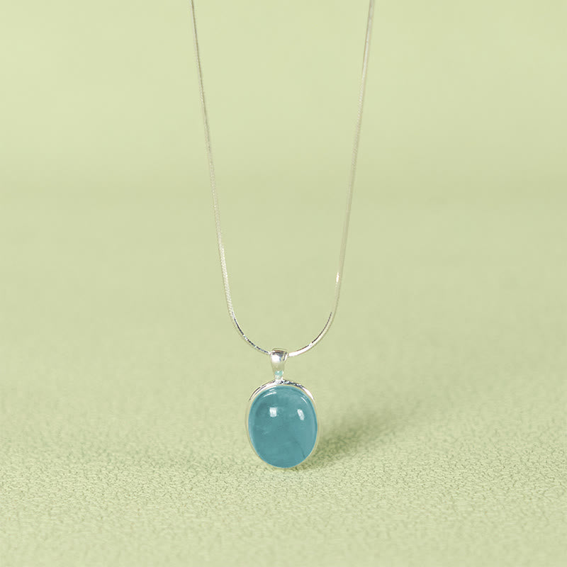 Buddha Stones925スターリングシルバー アクアマリンヒーリング鎖骨チェーンネックレスペンダント - image 2