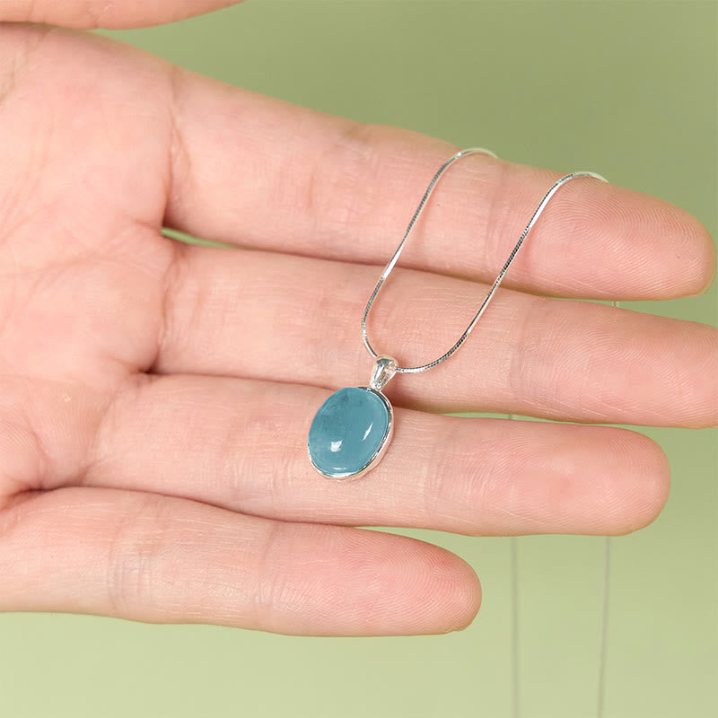 Buddha Stones925スターリングシルバー アクアマリンヒーリング鎖骨チェーンネックレスペンダント - image 4