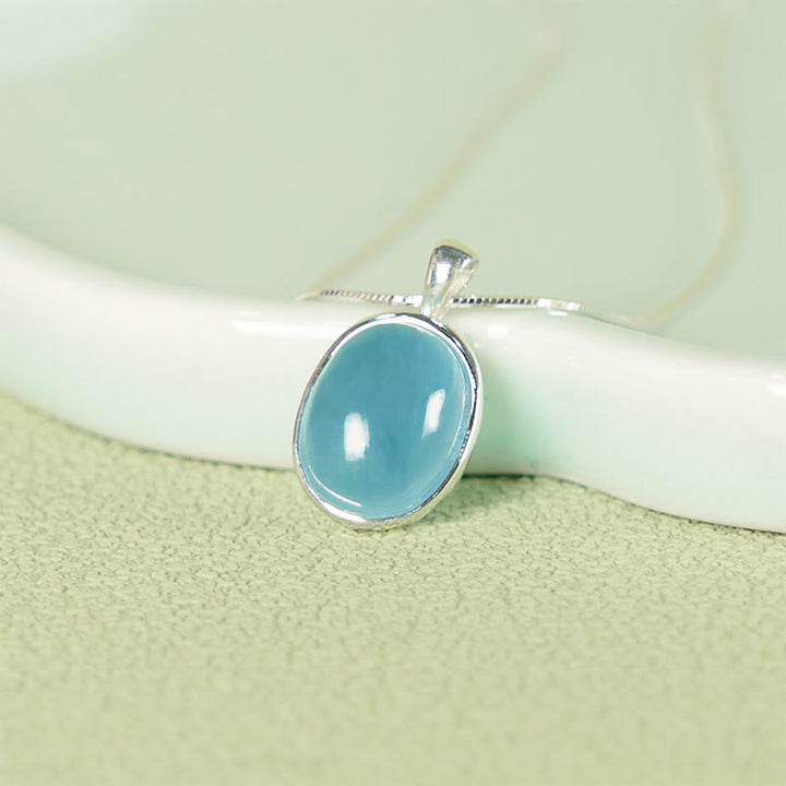 Buddha Stones925スターリングシルバー アクアマリンヒーリング鎖骨チェーンネックレスペンダント - image 7
