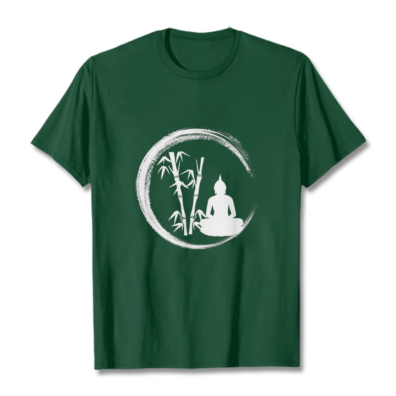 Buddha Stones禅仏像 座禅 竹 瞑想 Tシャツ - フォレストグリーン - 2XL - image 11