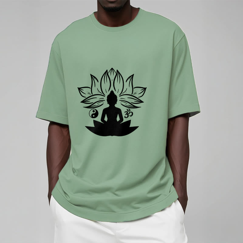 Buddha Stonesオム 陰陽 仏像 蓮華座 瞑想 Tシャツ - image 15