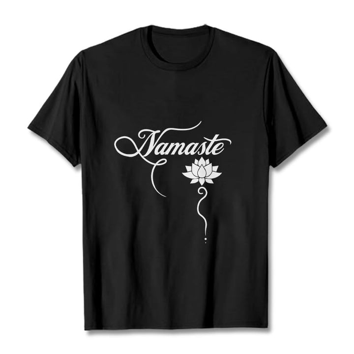 Buddha StonesHELLO ヒンディー語 ロータス Tシャツ - 黒 - 2XL - image 4