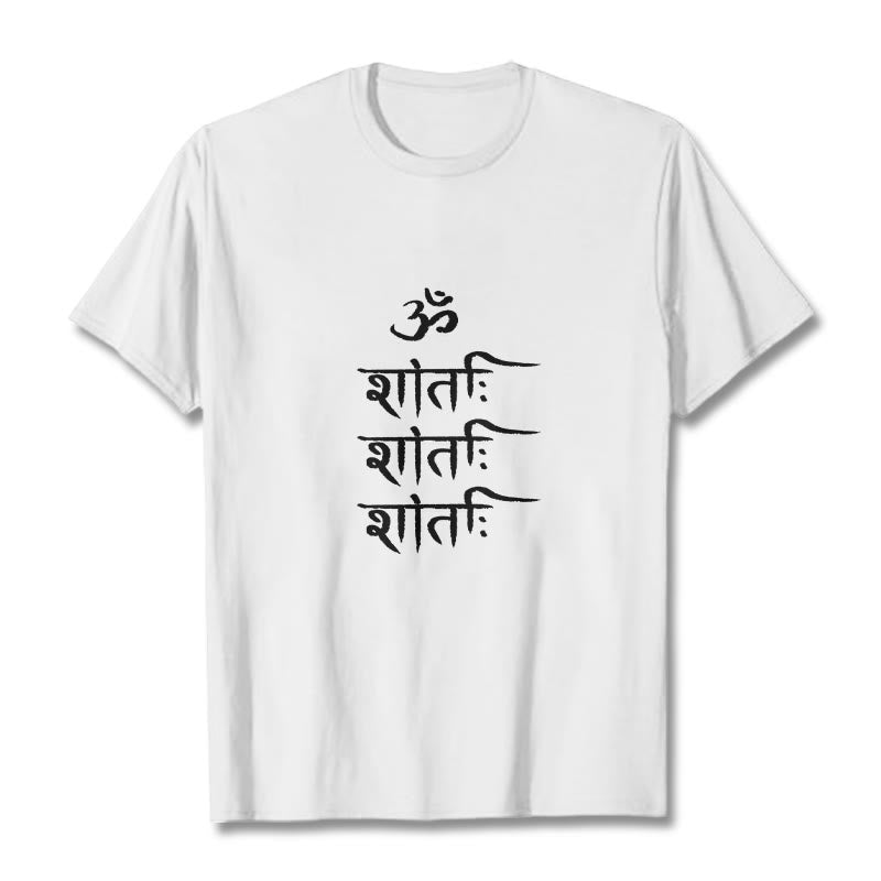 Buddha Stones OM MANTRA サンスクリット柄 Tシャツ Tシャツ - 白 - 2XL - image 8