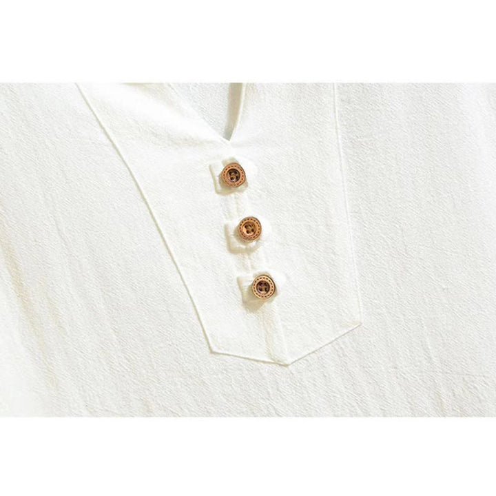 Buddha Stones 2点セット 半袖Tシャツ ドローストリング ショートパンツ ポケット付き メンズ コットンリネン 瞑想用クロスセット - image 6