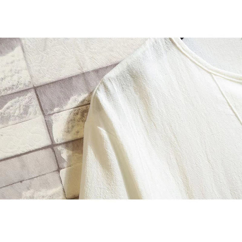 Buddha Stones 2点セット 半袖Tシャツ ドローストリング ショートパンツ ポケット付き メンズ コットンリネン 瞑想用クロスセット - image 5