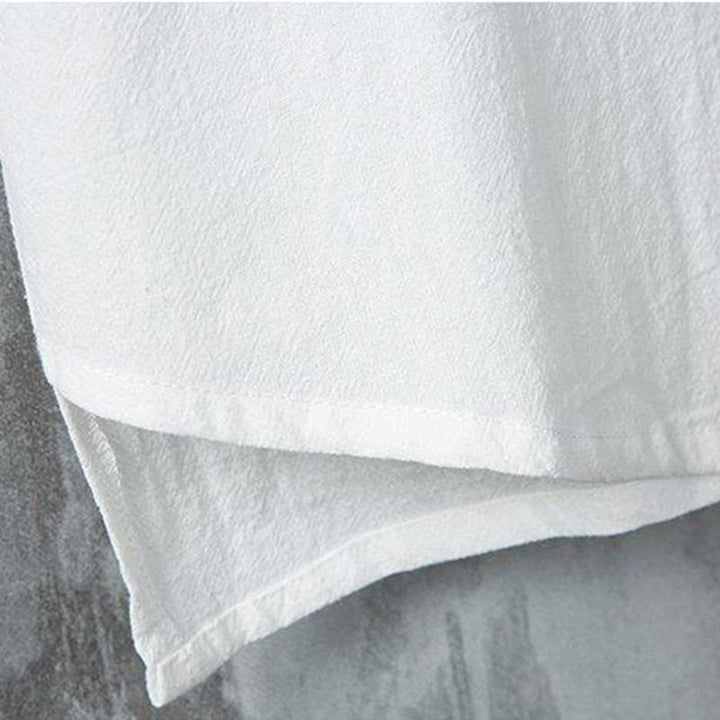 Buddha Stonesデイリーカジュアル プレーンチャイニーズフロッグボタン メンズ 半袖 コットンリネンシャツ - image 4