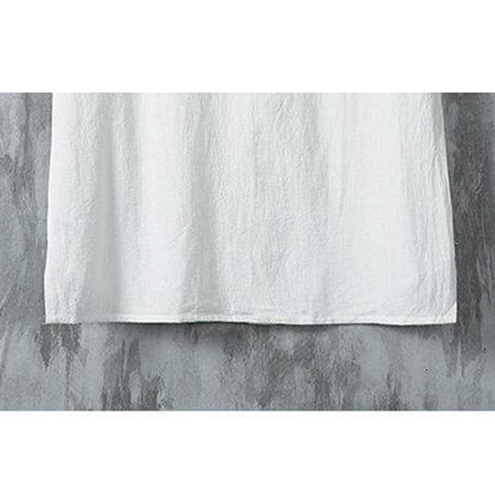 Buddha Stonesデイリーカジュアル プレーンチャイニーズフロッグボタン メンズ 半袖 コットンリネンシャツ - image 7