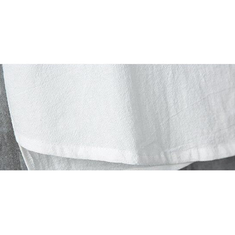 Buddha Stonesデイリーカジュアル プレーンチャイニーズフロッグボタン メンズ 半袖 コットンリネンシャツ - image 9