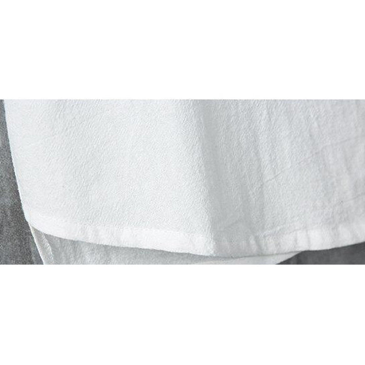 Buddha Stonesデイリーカジュアル プレーンチャイニーズフロッグボタン メンズ 半袖 コットンリネンシャツ - image 9