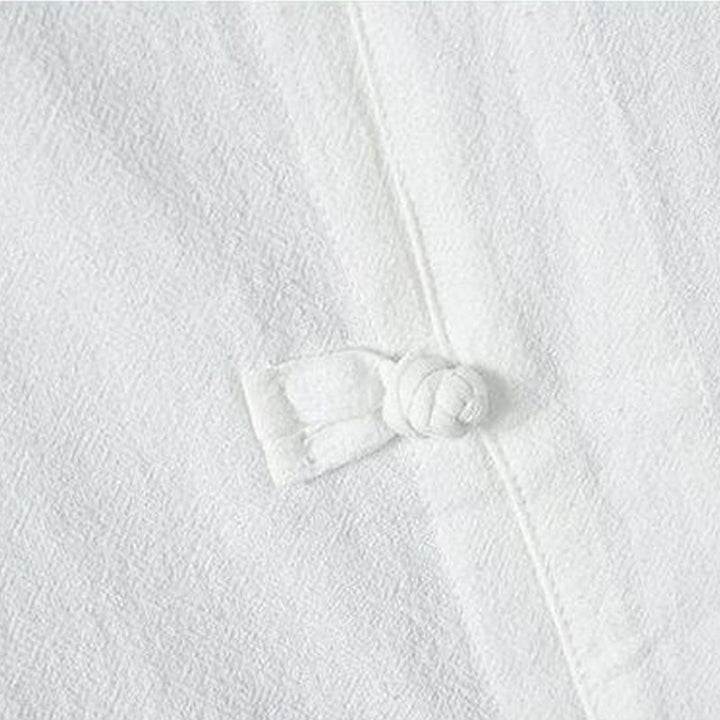 Buddha Stonesデイリーカジュアル プレーンチャイニーズフロッグボタン メンズ 半袖 コットンリネンシャツ - image 3