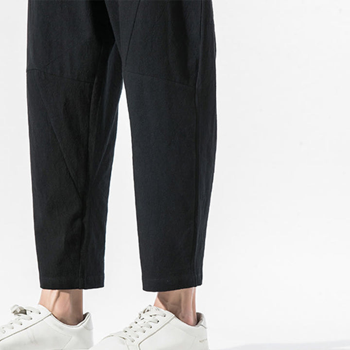 Buddha Stonesヴィンテージ ジャカード 無地 ドローストリング コットンリネン メンズ ハーレムパンツ ポケット付き - image 20