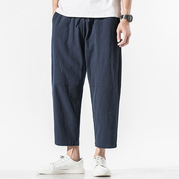 Buddha Stonesヴィンテージ ジャカード 無地 ドローストリング コットンリネン メンズ ハーレムパンツ ポケット付き - image 25