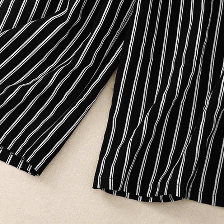 Buddha Stonesカジュアル アクリル ストライプ レースアップ レディース ワイドレッグパンツ ポケット付き - image 3