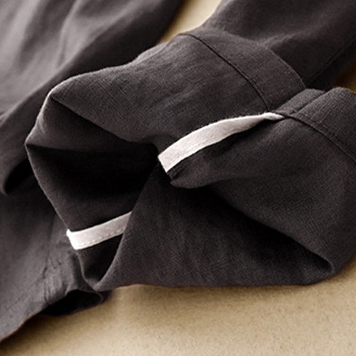 Buddha Stones夏 無地 カジュアル 7-8丈 ボタン レディース コットンリネン ハーレムパンツ ポケット付き - image 7