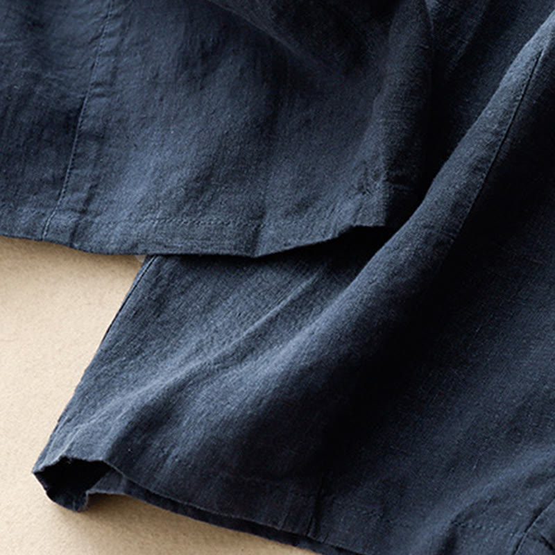 Buddha Stones夏 無地 カジュアル 7-8丈 レースアップ レディース コットンリネン ハーレムパンツ ポケット付き - image 11