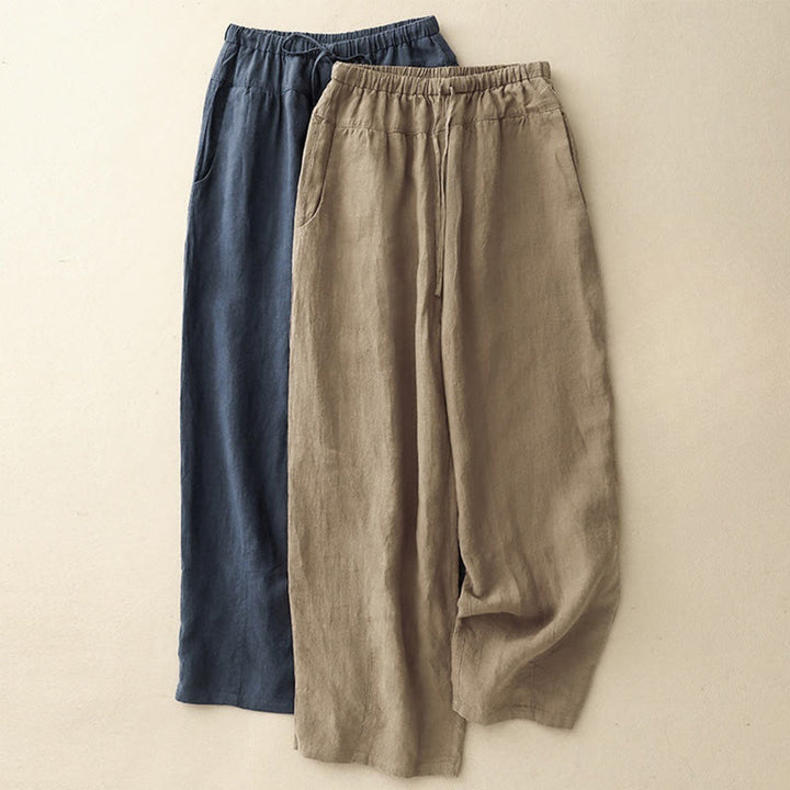 Buddha Stones夏 無地 カジュアル 7-8丈 レースアップ レディース コットンリネン ハーレムパンツ ポケット付き - image 18