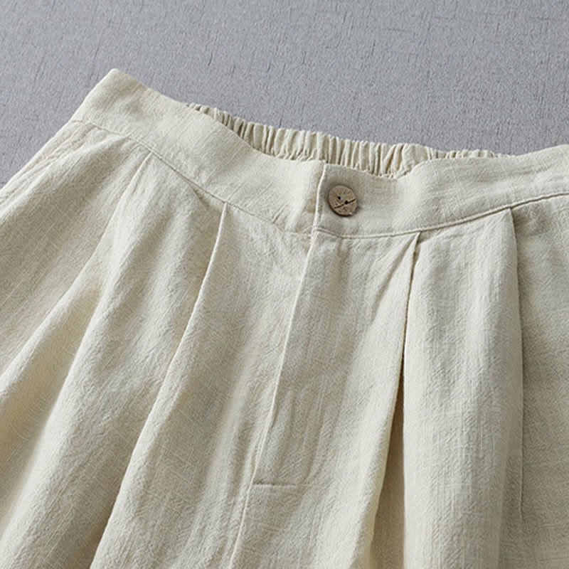 Buddha Stonesカジュアル 無地 ゆったり 7-8丈 レディース ポリエステル ワイドレッグパンツ ポケット付き - image 2