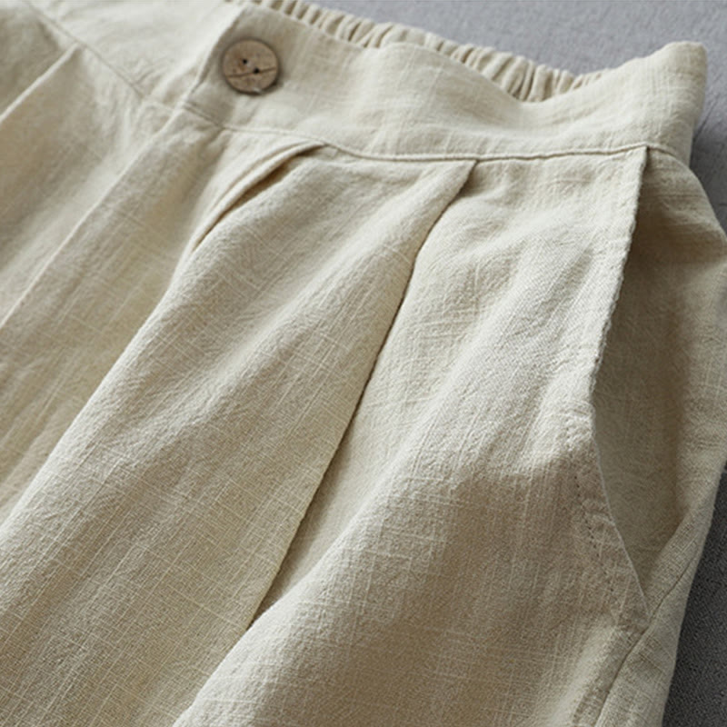 Buddha Stonesカジュアル 無地 ゆったり 7-8丈 レディース ポリエステル ワイドレッグパンツ ポケット付き - image 10