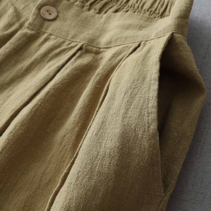 Buddha Stonesカジュアル 無地 ゆったり 7-8丈 レディース ポリエステル ワイドレッグパンツ ポケット付き - image 12