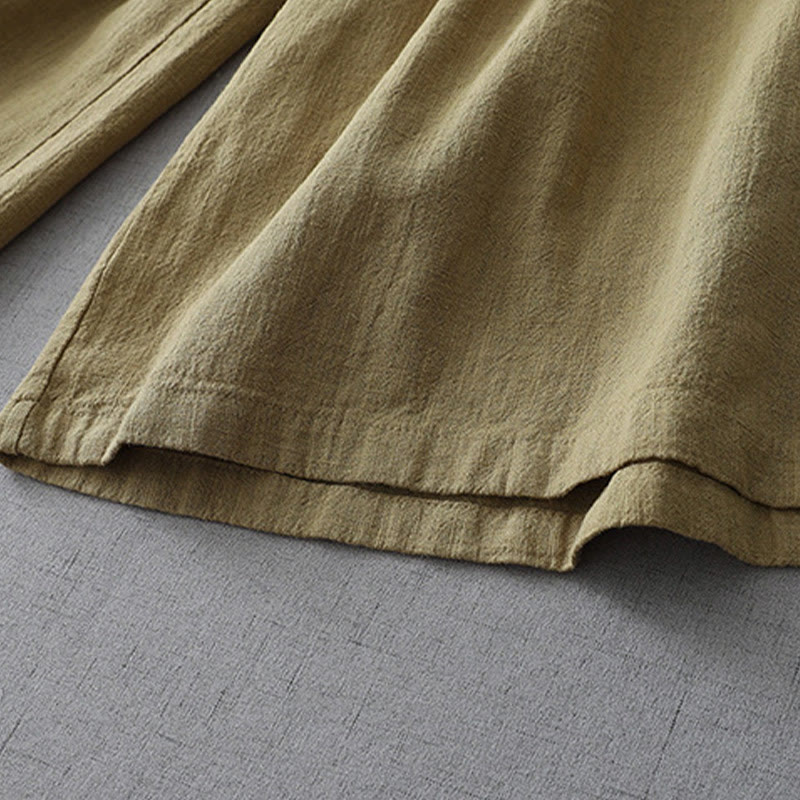 Buddha Stonesカジュアル 無地 ゆったり 7-8丈 レディース ポリエステル ワイドレッグパンツ ポケット付き - image 15