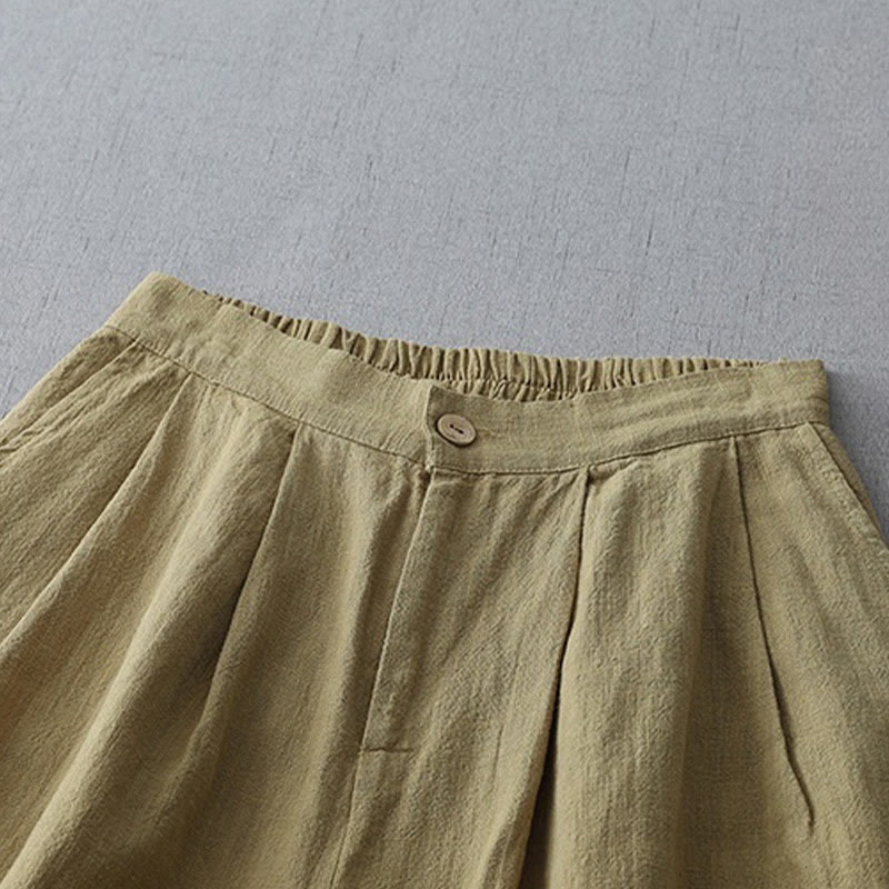 Buddha Stonesカジュアル 無地 ゆったり 7-8丈 レディース ポリエステル ワイドレッグパンツ ポケット付き - image 13