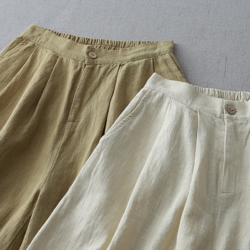 Buddha Stonesカジュアル 無地 ゆったり 7-8丈 レディース ポリエステル ワイドレッグパンツ ポケット付き - image 17