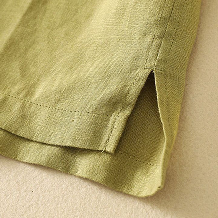 Buddha Stones夏 カジュアル 無地 レディース Vネック デザイン 半袖 コットン Tシャツ - image 4