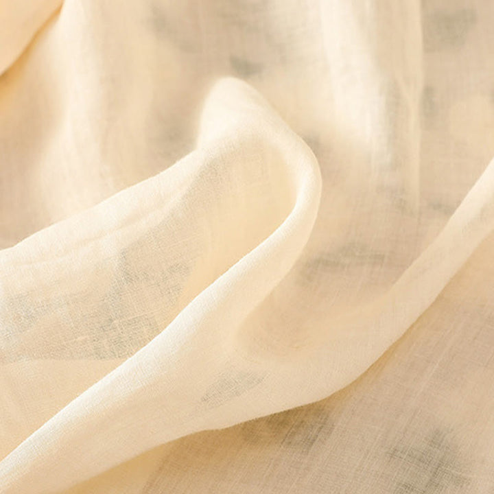 Buddha Stonesカジュアル レディース 花 緑の葉 刺繍柄 Vネックデザイン 半袖 コットンリネンシャツ - image 11