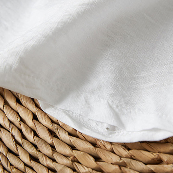 Buddha Stonesカジュアル レディース 花柄 刺繍柄 カエルボタン 斜め襟デザイン 七分袖 コットンリネン シャツ - image 4