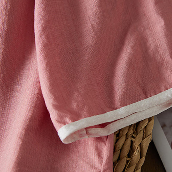 Buddha Stonesカジュアル レディース 花柄 刺繍柄 カエルボタン 斜め襟デザイン 七分袖 コットンリネン シャツ - image 22