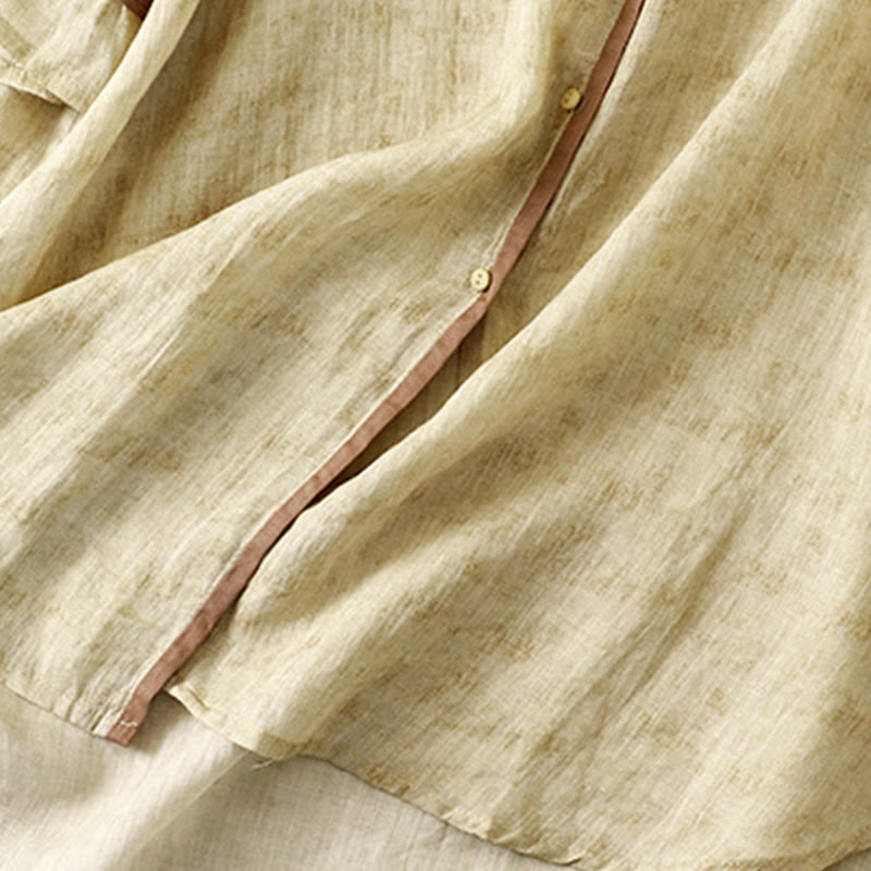 Buddha Stonesサマーカジュアル刺繍スタンドカラーデザイン七分袖アクリルミディドレス - image 14