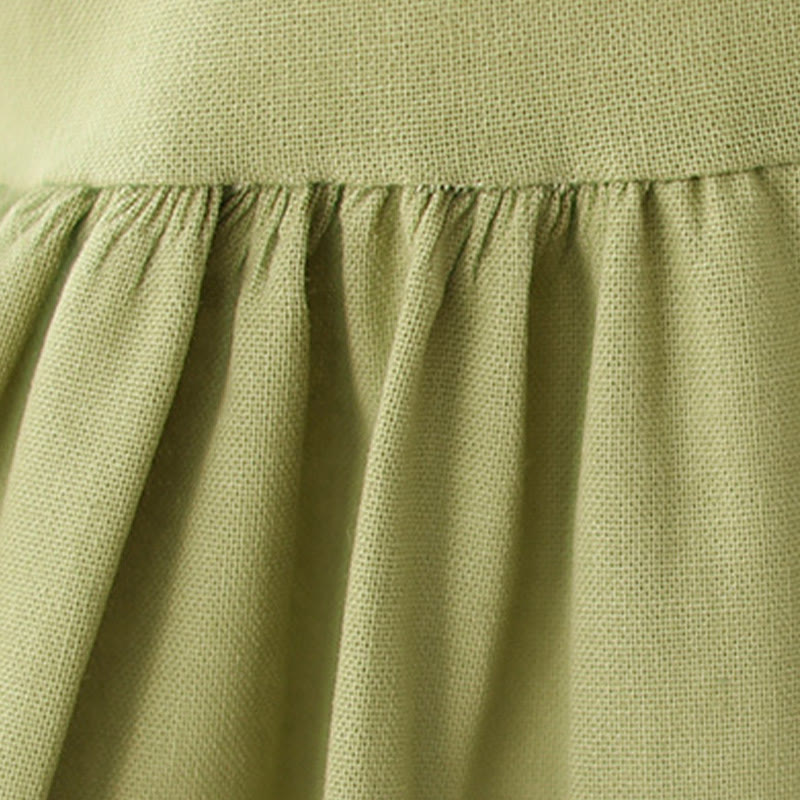 Buddha Stonesサマーカジュアル 無地ボタン スタンドカラーデザイン 七分袖 アクリルカーディガン ミディドレス ポケット付き - image 9