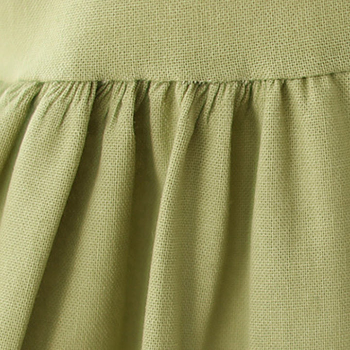 Buddha Stonesサマーカジュアル 無地ボタン スタンドカラーデザイン 七分袖 アクリルカーディガン ミディドレス ポケット付き - image 9