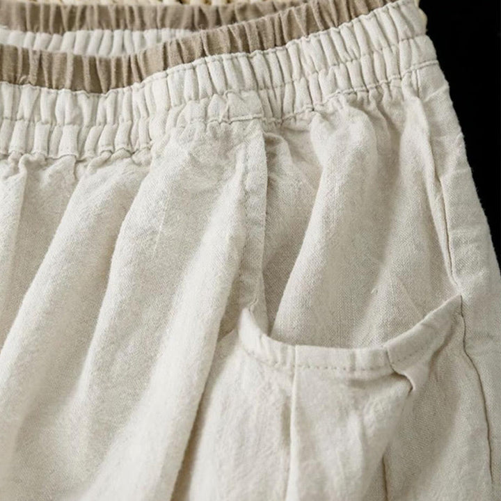 Buddha Stonesヴィンテージ 無地 刺繍 コットンリネン レディース 7-8丈 ハーレムパンツ ポケット付き - image 3