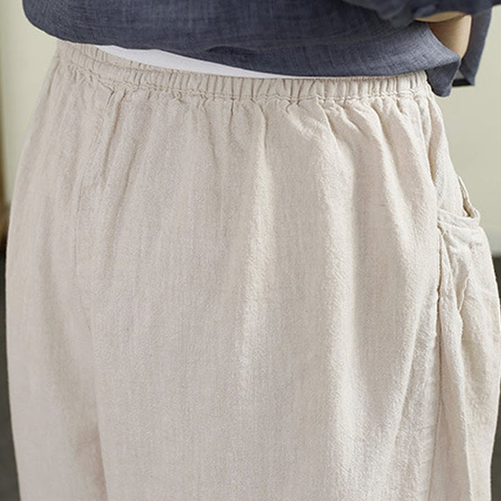 Buddha Stonesヴィンテージ 無地 刺繍 コットンリネン レディース 7-8丈 ハーレムパンツ ポケット付き - image 8